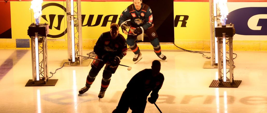 Adam Keefe's Belfast Giants take to the ice versus Skellefteå (Image: Brian Kidd)